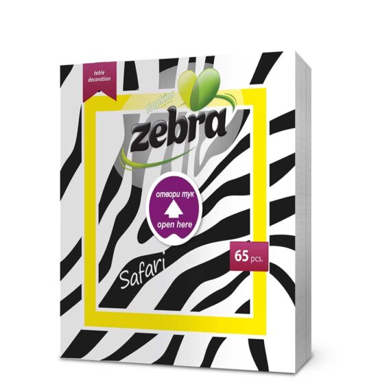 Χαρτοπετσέτες, zebra,με σχέδιο ”safari”