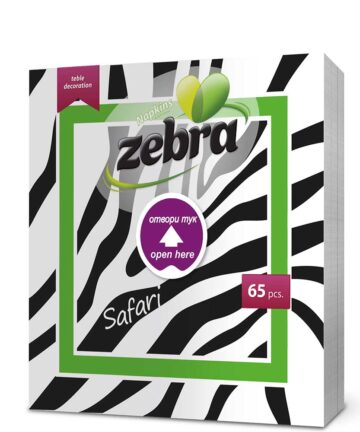 Χαρτοπετσέτες, zebra,με σχέδιο ”safari” πράσινο