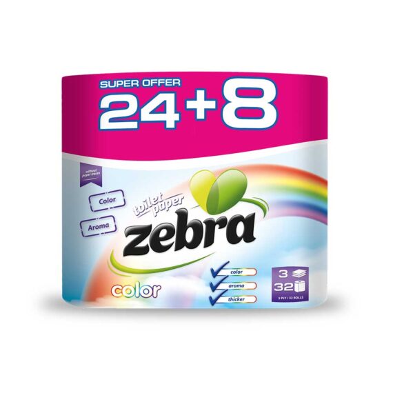 χαρτί υγείας zebra 32 ρολά χρώμα