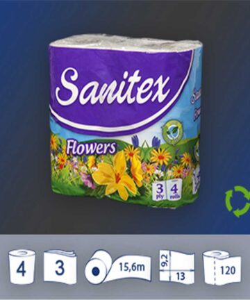 sanitex flowers, Χαρτί υγείας, 4 Ρολά