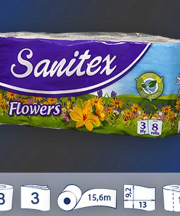 sanitex flowers, Χαρτί υγείας, 8 Ρολά