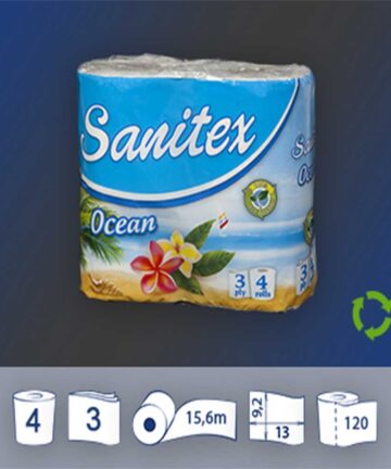 sanitex ocean, Χαρτί υγείας, 4 Ρολά