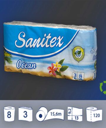 sanitex ocean, Χαρτί υγείας, 8 Ρολά